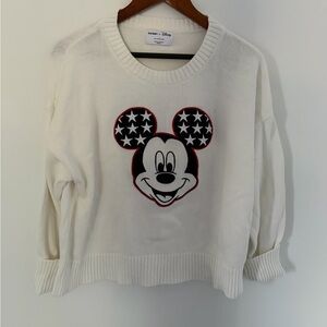 Old Navy Women's White Mickey Mouse Sweater